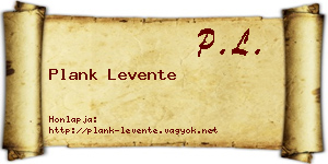 Plank Levente névjegykártya